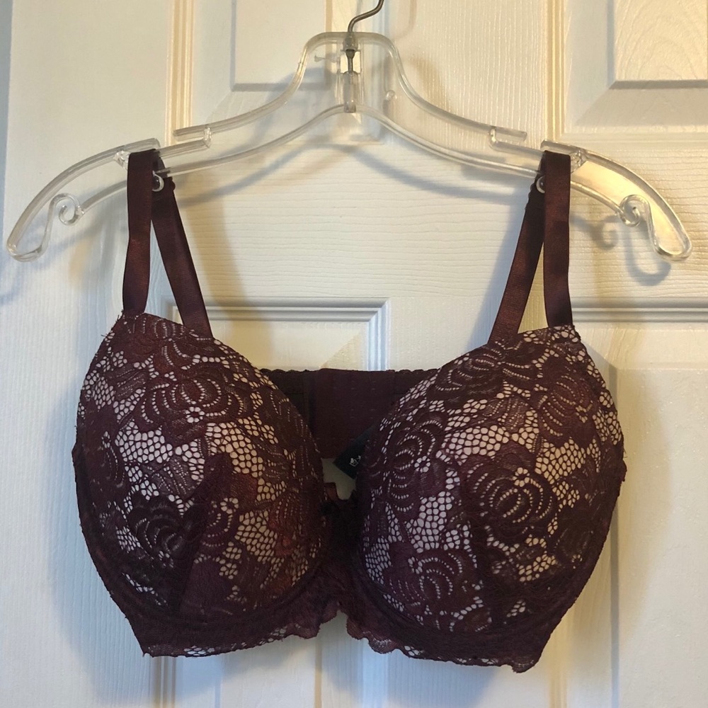Lacy Maroon Bra